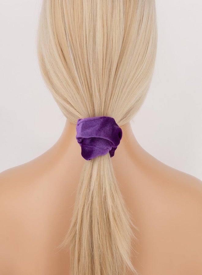 Semato 2 Pcs Velvet Dark Purple Scrunchies Hair Ties Scrunchies for Women Girls Hair Accessories Elastic Hair Ponytail Holder - Image 4
